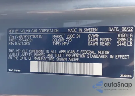 2023 Volvo Xc90 B6 Plus 7-Seater from USA, damaged, VIN YV4062PN7P1904117